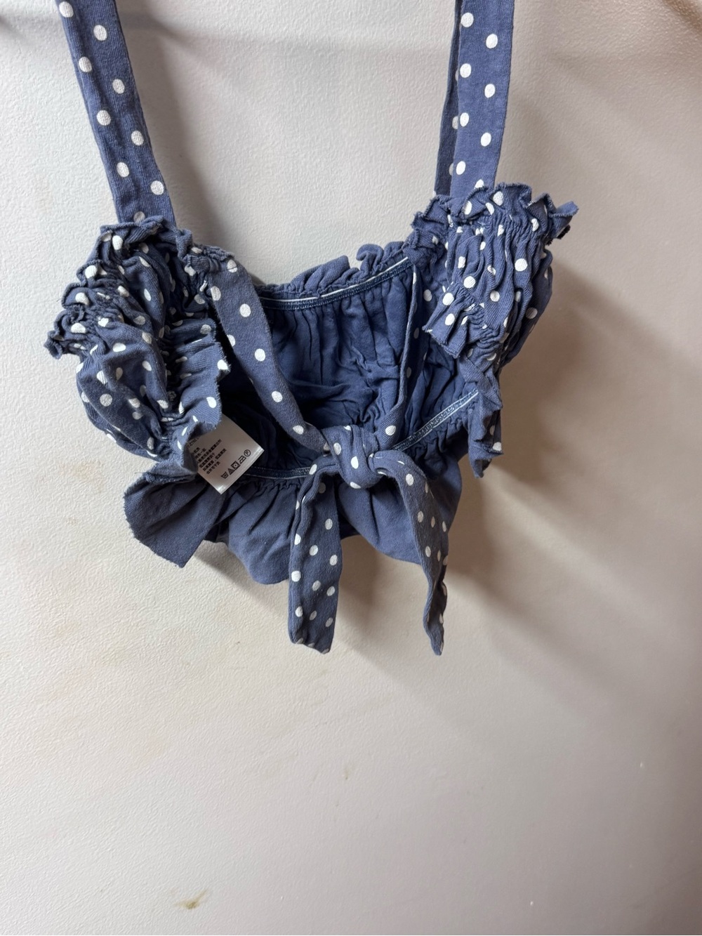 Polka Dot Ruffle Crop Top - Picture 2 of 3